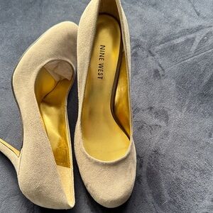 Nine West Beige Suede Heels